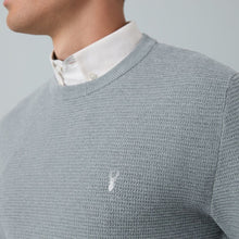 Load image into Gallery viewer, Grey Regular Fit Textured Oxford Mock Shirt Jumper
