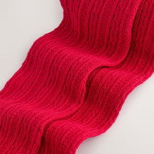 Load image into Gallery viewer, Red Regular Length Cotton Rich Cable Tights
