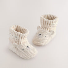 Load image into Gallery viewer, Neutral Bear Baby Sock Top Boot Shoes (0-18mths)
