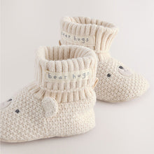 Load image into Gallery viewer, Neutral Bear Baby Sock Top Boot Shoes (0-18mths)
