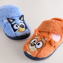 Load image into Gallery viewer, Blue/Orange Bluey Cupsole Slippers
