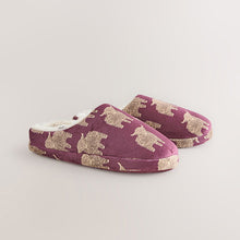 Load image into Gallery viewer, Burgundy Hamish the Highland Cow Slippers
