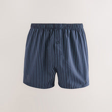 Load image into Gallery viewer, Navy Mixed Pattern 4 pack Woven Pure Boxers
