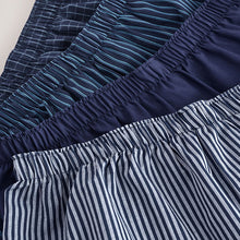 Load image into Gallery viewer, Navy Mixed Pattern 4 pack Woven Pure Boxers
