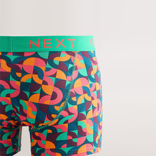 Load image into Gallery viewer, Bright Blue/Orange/Purple Circle Geo Print A-Front Boxers 5 Pack
