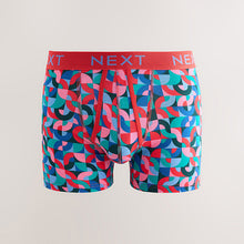 Load image into Gallery viewer, Bright Blue/Orange/Purple Circle Geo Print A-Front Boxers 5 Pack
