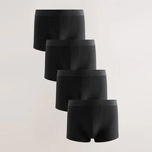 Load image into Gallery viewer, Black 4 pack Signature Hipster Cotton Rich Boxers
