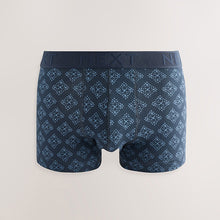 Load image into Gallery viewer, Blue Geometric Pattern 5 Pack Hipster Boxers 5 Pack
