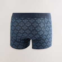 Load image into Gallery viewer, Blue Geometric Pattern 5 Pack Hipster Boxers 5 Pack
