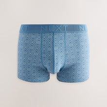 Load image into Gallery viewer, Blue Geometric Pattern 5 Pack Hipster Boxers 5 Pack
