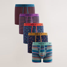 Load image into Gallery viewer, Navy/Burgundy Spot Stripe A-Front Boxers
