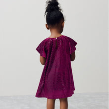 Load image into Gallery viewer, Burgundy Red Sequin Velvet Party Dress (3mths-6yrs)

