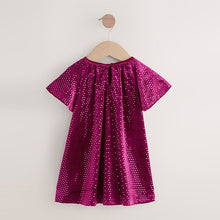 Load image into Gallery viewer, Burgundy Red Sequin Velvet Party Dress (3mths-6yrs)
