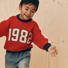 Load image into Gallery viewer, Red 1982 All-Over Print Crew Neck Sweatshirt (3mths-6yrs)
