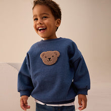 Load image into Gallery viewer, Navy Blue Bear All-Over Print Crew Neck Sweatshirt (3mths-6yrs)
