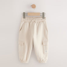 Load image into Gallery viewer, Ecru Soft Touch Jersey Utility Joggers (3mths-6yrs)
