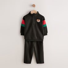 Load image into Gallery viewer, Black Half Zip Top and Joggers Set (3mths-6yrs)
