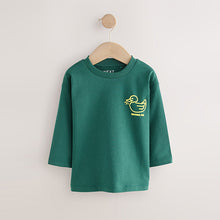 Load image into Gallery viewer, Green Duck Long Sleeves Semi Plain T-Shirt (3mths-6yrs)
