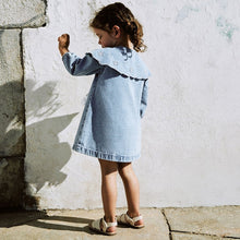 Load image into Gallery viewer, Light Blue Denim Embroidered Collar Dress (3mths-8yrs)
