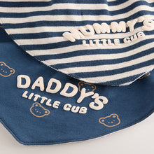 Load image into Gallery viewer, Blue Mum and Dad Baby Bibs 2 Pack
