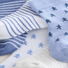 Load image into Gallery viewer, Blue/White Baby Socks 5 Pack (3mths-2yrs)
