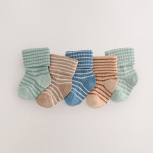 Load image into Gallery viewer, Multi Baby Roll Top Socks 5 Pack (0-12mths)
