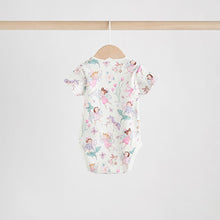 Load image into Gallery viewer, Ecru Fairy Short Sleeve Bodysuits 5 Pack

