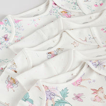 Load image into Gallery viewer, Ecru Fairy Short Sleeve Bodysuits 5 Pack
