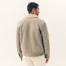 Load image into Gallery viewer, Grey Borg Lined Trucker Jacket
