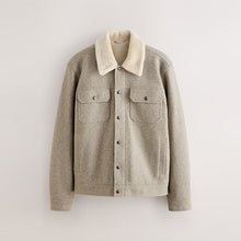 Load image into Gallery viewer, Grey Borg Lined Trucker Jacket
