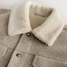 Load image into Gallery viewer, Grey Borg Lined Trucker Jacket
