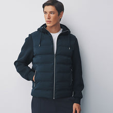 Load image into Gallery viewer, Navy Blue Hybrid Quilted Jacket

