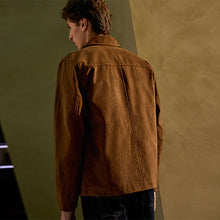 Load image into Gallery viewer, Tan Brown Faux Suede Harrington Jacket
