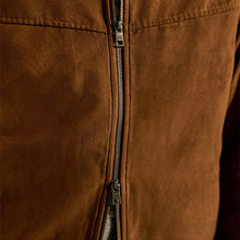 Load image into Gallery viewer, Tan Brown Faux Suede Harrington Jacket
