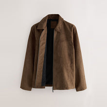 Load image into Gallery viewer, Tan Brown Faux Suede Harrington Jacket
