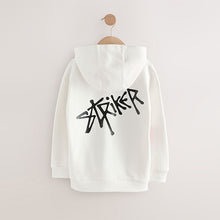 Load image into Gallery viewer, White Football Older Boys Graphic Print Hoodie (3-12yrs)
