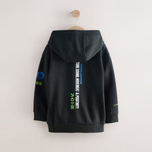 Load image into Gallery viewer, Black Headphones Older Boys Graphic Print Hoodie (3-12yrs)
