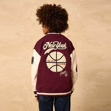 Load image into Gallery viewer, Berry Red Graphic Print Bomber Jacket (3-12yrs)
