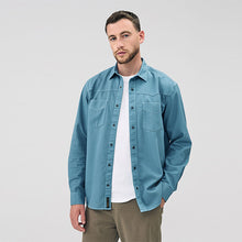 Load image into Gallery viewer, Blue Twin Pocket Western Style Long Sleeve Shirt
