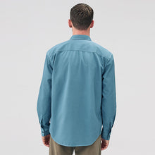Load image into Gallery viewer, Blue Twin Pocket Western Style Long Sleeve Shirt
