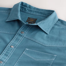 Load image into Gallery viewer, Blue Twin Pocket Western Style Long Sleeve Shirt
