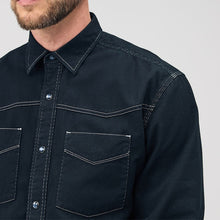 Load image into Gallery viewer, Black Twin Pocket Western Style Long Sleeve Shirt
