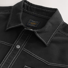 Load image into Gallery viewer, Black Twin Pocket Western Style Long Sleeve Shirt
