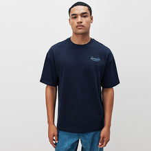 Load image into Gallery viewer, Navy Copenhagen Regular Fit Graphic Print Heavy Weight T-Shirt
