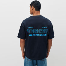 Load image into Gallery viewer, Navy Copenhagen Regular Fit Graphic Print Heavy Weight T-Shirt
