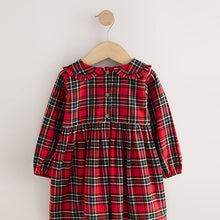 Load image into Gallery viewer, Red Check Long Sleeve Collar Dress (3mths-6yrs)
