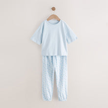 Load image into Gallery viewer, Pink/Blue Mini Print Jogger Pyjamas 3 Pack (3-12yrs)

