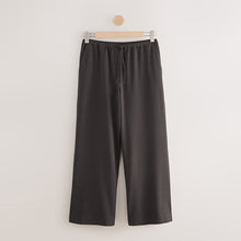 Load image into Gallery viewer, Chocolate Brown Drawstring Waist Tie Front Wide Leg Trousers
