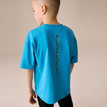 Load image into Gallery viewer, Cobalt Blue Pixel Smile Relaxed Fit Short Sleeve Graphic T-Shirt (3-12yrs)
