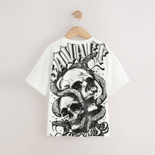 Load image into Gallery viewer, White Savage Back Print Relaxed Fit Short Sleeve Graphic T-Shirt (3-12yrs)

